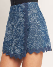 Boho Paisley Scallop Denim Skort (S-L)