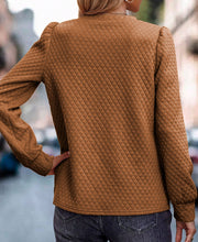 Juliet Quilted Puff Sleeve Pullover Sweatshirt (S-XL)