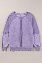 Jolie Waffle Exposed Seam Raglan Sweatshirt (S-XL) 7 Colors