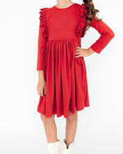 Red Ruffle Twirl Dress (6M-10)
