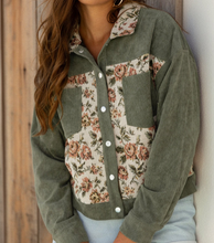 Retro Floral Pattern Corduroy Jacket (S-XL) 3 Colors