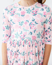 Softly Blooming 3/4 Sleeve Pocket Twirl Dress (3-10)