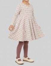 The Printed Long Sleeve Dress - Mauve Check (24M-10)