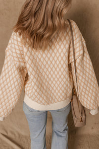 Ximena Rhombus Textured Knit Sweater (S-XL)