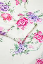 Apricot Floral Print Pullover Drawstring Lounge Pants Set (S-XL)