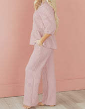 Makenna Textured Ruffle Hem Pajama Lounge Set (S-XL)