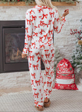 Festive Bow Print 2pcs Pajama Set (S-XL)