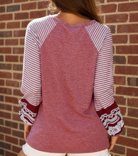 Kelsey Striped Raglan Long Sleeve Loose Top (S-2XL) 3 Colors