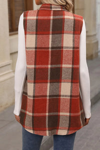 Plaid Button Up Vest Coat (S-2XL) 4 Colors