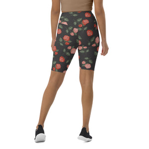 Red & Pink Roses Biker Shorts (XS-3XL)