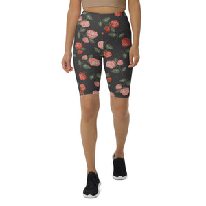 Red & Pink Roses Biker Shorts (XS-3XL)