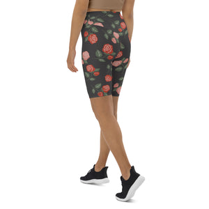 Red & Pink Roses Biker Shorts (XS-3XL)