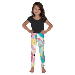 Abstract Paint Brushed Kid's Leggings (2T-7)