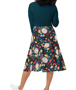 Nona's Garden Navy Midi Dress (S-6XL)