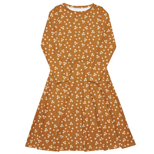 Field of Gold Floral Midi Dress (S-4XL)