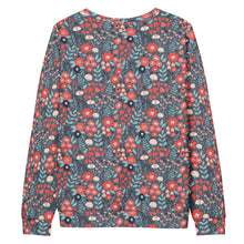 Slate Blue & Coral Floral Sweatshirt