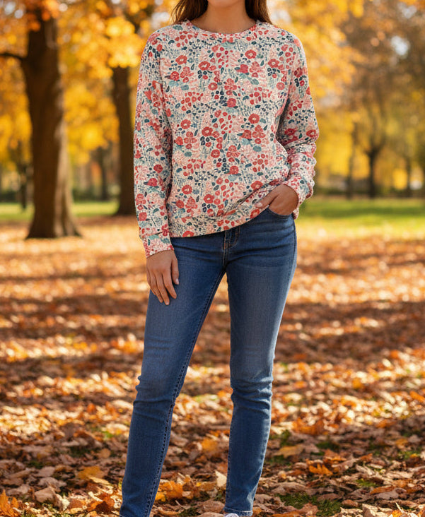 Coral, Navy & Cream Sweatshirt