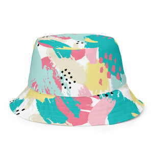 Handmade 90s Abstract Reversible Bucket Hat (S/M, L/XL)