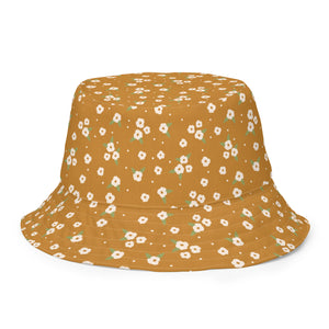 Handmade Field of Gold Floral Reversible Bucket Hat