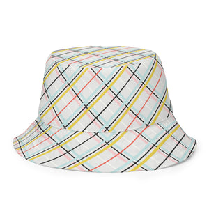 Handmade Spring Plaid Reversible Bucket Hat (S/M, L/XL)