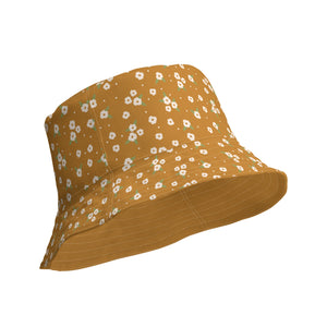 Handmade Field of Gold Floral Reversible Bucket Hat