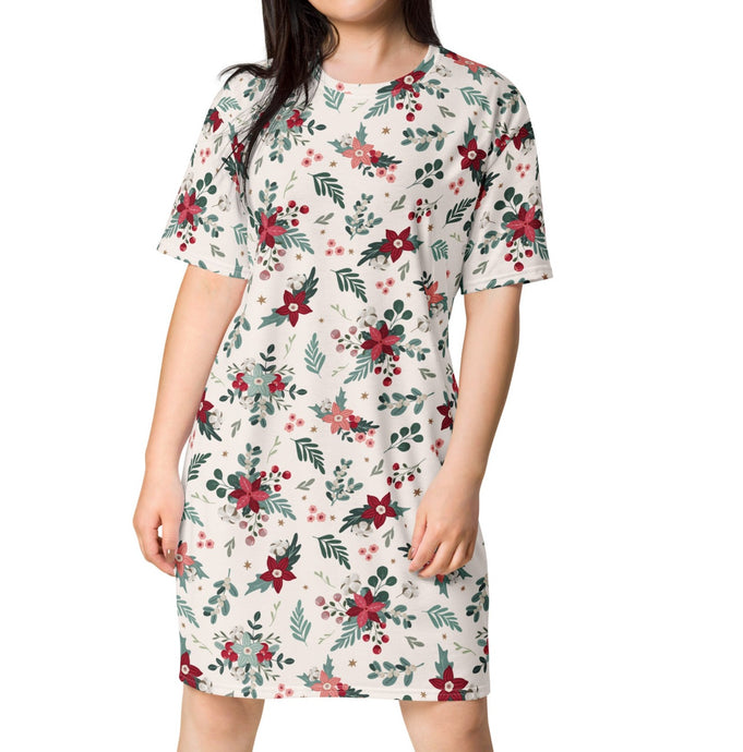 Cozy Christmas Poinsettia Nightshirt