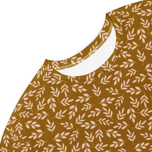Gold Leaves T-Shirt Dress