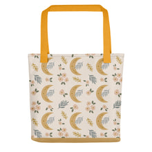 Crescent Moon Ivory Floral Tote Bag