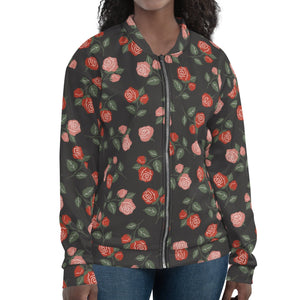 Red & Pink Roses Bomber Jacket (XS-3XL)
