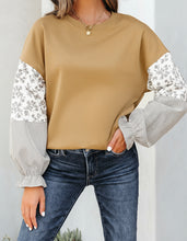 Beazita Patchwork Ruffled Sleeve Sweatshirt (S-XL)