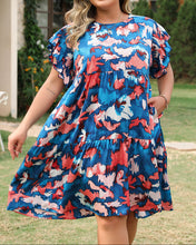 Palmer Plus Size Ruffled Short Sleeve Dress (1X-4X)