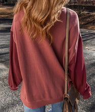 Contrast Round Neck Long Sleeve Sweatshirt (S-2XL) 2 Colors