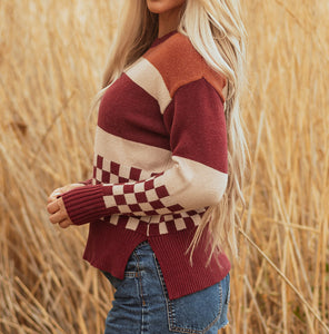 Noelle Checkered Knitted Sweater (S-XL)