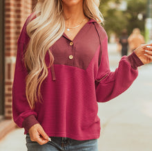River Waffle Hooded Long Sleeve Top (S-XL)