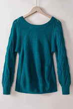 Lia Hollow-out Puffy Sleeve Knit Sweater (S-2XL) 4 Colors