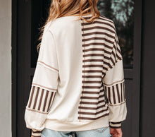 Ariana Stripe Stitched Oversized Sweatshirt (S-XL)