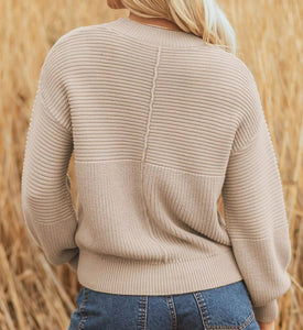 Delaney Texture Knitted Dropped Shoulder Sweater (S-XL)