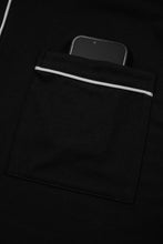 Black Contrast Trim Hooded Lounge Cardigan and Pants Set (S-XL)