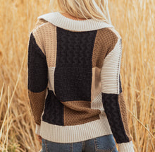 Paige Cable Knit Sleeve Buttons Collared Sweater (S-XL)