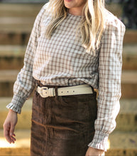 Blake Cinched Sleeve Gingham Blouse (XS-2XL)