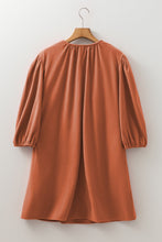 Alyssa Split Neck Scallop Detail Pleated Corduroy Mini Dress (S-XL)