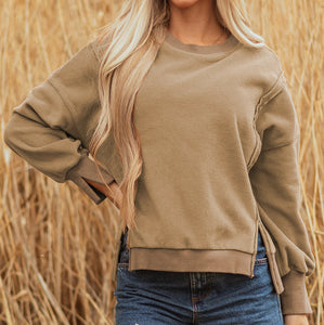 Tatum Fuzzy Sherpa Splicing Pullover Sweatshirt (S-XL)