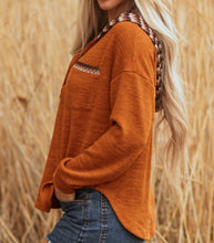 Payton Pattern Hoodie Henley Top (S-XL)