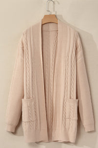 Jade Oversize Chunky Cable Knit Midi-length Cardigan (S-XL)