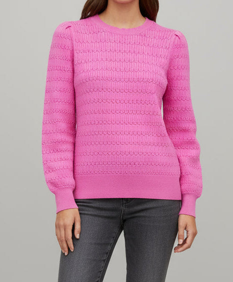 Kay Knit Ribbed Cuffs Crew Neck Sweater (S-XL) 3 Colors