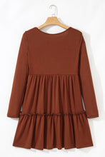 Everleigh Ribbed Frilled Trim High Waist Dress (S-XL)