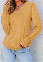 Andrea Shirred Shoulder Frilled Cuffs Long Sleeve Top (S-2XL) 3 Colors