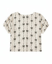 Aviana Bow Print Puff Short Sleeve Top (S-L)