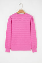 Kay Knit Ribbed Cuffs Crew Neck Sweater (S-XL) 3 Colors