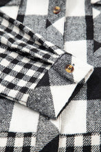 Plaid Patchwork Drawstring Hooded Shacket (S-XL)